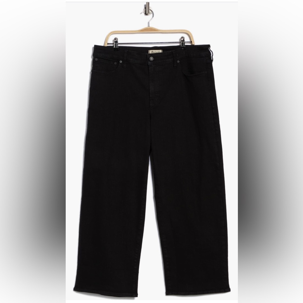 Madewell Perfect Vintage High Waist Wide Leg Black Jeans in 18W